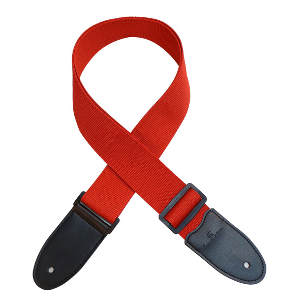 SOUNDSATION PP-RD - Poliészter heveder gitárokhoz műbőr végekkel