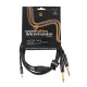 SOUNDSATION WM-MJ2J50 - Wiremaster adapterkábel Mini jack sztereo 3,5 - 2 x Jack 6,3 Mono / 5m