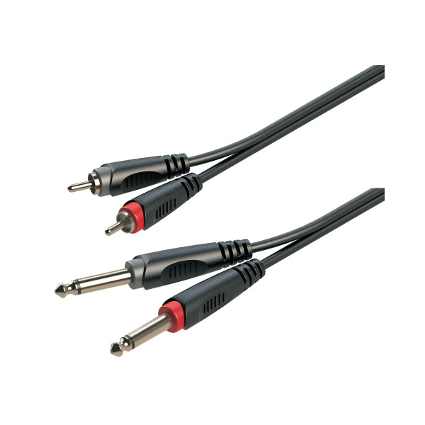 SOUNDSATION JJRR-30BK - Adapter kábel: 2x6.3mm Jack papa - 2xRCA papa / 3m