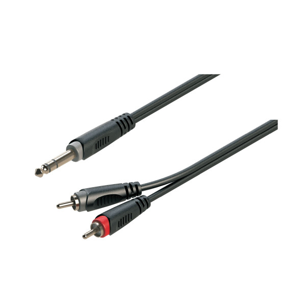 SOUNDSATION JRR-15BK - Y-adapter kábel: 6.3mm Jack papa SZTEREO - 2xRCA papa / 1.5m SOUNDSATION JRR-15BK - Y-adapter kábel: 6.3mm Jack papa SZTEREO - 2xRCA papa / 1.5m