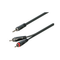 SOUNDSATION SJRR-15BK - Y-adapter kábel: 3.5mm Jack papa SZTEREO - 2xRCA papa / 1.5m