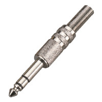 SOUNDSATION SJ011S-B - Fém csatlakozó 6.3mm jack SZTEREO (25 db-os csomag)