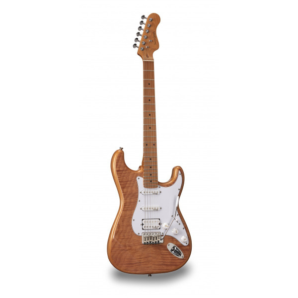 SOUNDSATION RIDER-DELUXE-M NT - Dupla cutaway elektromos gitár 2 single coil + osztható humbucker hangszedővel és önzáró kulcsokkal (Wilkinson hardver, roasted juhar nyak+fogólap, lángolt fedlap) SOUNDSATION RIDER-DELUXE-M NT - Dupla cutaway elektromos gitár 2 single coil + osztható humbucker hangszedővel és önzáró kulcsokkal (Wilkinson hardver, roasted juhar nyak+fogólap, lángolt fedlap)