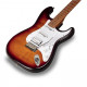 SOUNDSATION RIDER-DELUXE-M TSB - Dupla cutaway elektromos gitár 2 single coil + osztható humbucker hangszedővel és önzáró kulcsokkal (Wilkinson hardver, roasted juhar nyak+fogólap, lángolt fedlap)
