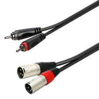 SOUNDSATION GL-2RCA2XM1 - Aszimmetrikus adapter kábel: 2xRCA papa - 2xXLR papa / 1m