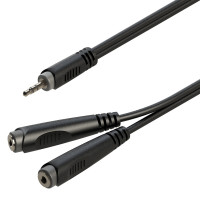 SOUNDSATION GL-JSm2JSF02 - Y-adapter kábel: 3.5mm Jack papa SZTEREO - 2x6.3mm Jack mama SZTEREO / 0.2m