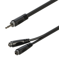 SOUNDSATION GL-JSm2JSFm02 - Y-adapter kábel: 3.5mm Jack papa SZTEREO - 2x3.5mm Jack mama SZTEREO / 0.2m