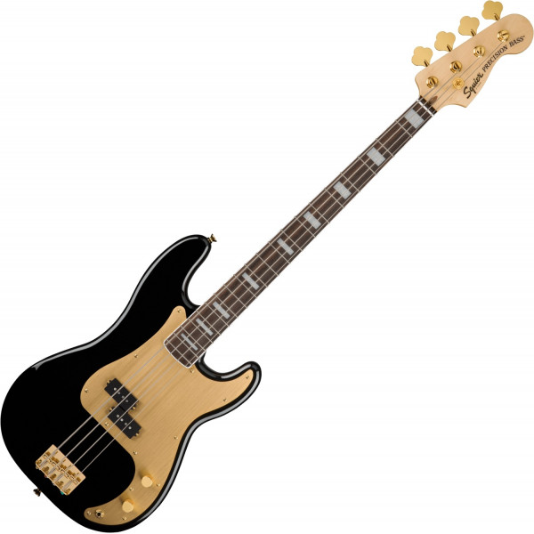 Squier 40th Anniversary Precision Bass Gold Edition LRL Black elektromos basszusgitár