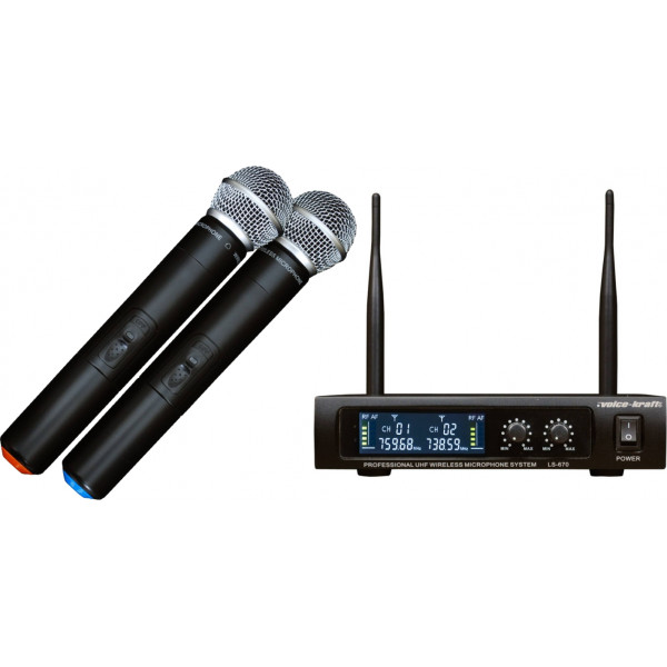 Voice-Kraft LS-670 vezetéknélküli dupla kézi mikrofon szett