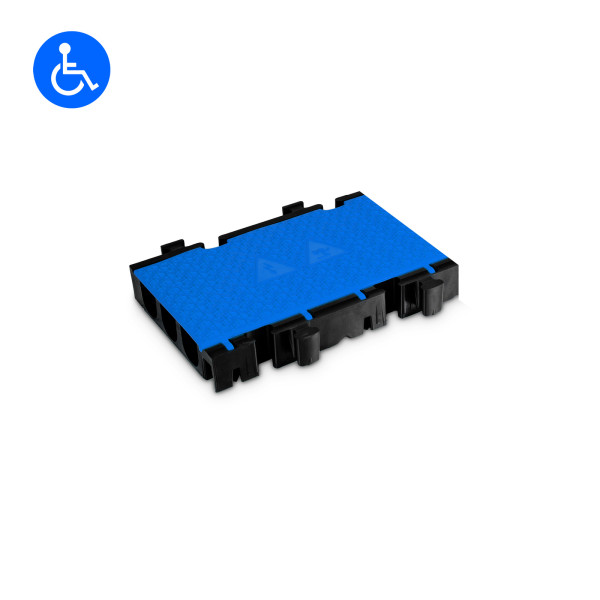 Defender 3 2D HV BLU - kerekesszék kábelvédő feles középrész, 3 csatornás, sárga tető, kék