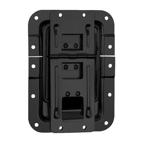 Adam Hall 270837 BLK - kitámasztó zsanér, nagyméretű, profilhoz illeszkedő, stop funkciós tálcában, galvanizált fekete Adam Hall 270837 BLK - kitámasztó zsanér, nagyméretű, profilhoz illeszkedő, stop funkciós tálcában, galvanizált fekete