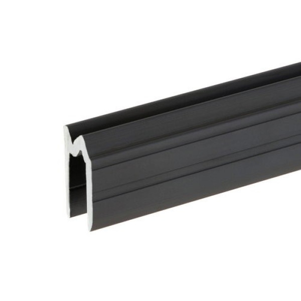 Adam Hall 6102 BLK - záróprofil, 7 mm-es anyaghoz, 20,5/16,5 x1,5 mm, fekete