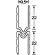 Adam Hall 6123 M - záróprofil alsó elem, 9,5 mm-es anyaghoz, 22/22x1,5 mm