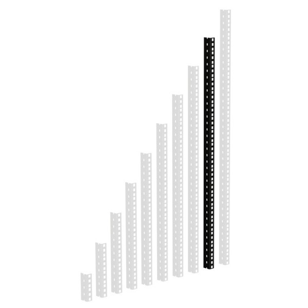 Adam Hall 61535 B 18 - rack sín, 18U szimpla,  kalitkás, 1/2U sűrűségű, acél