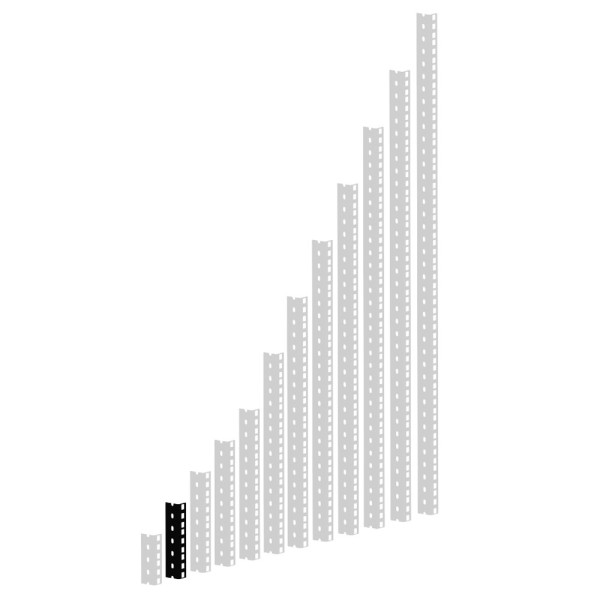 Adam Hall 61535 B 3 - rack sín, 3U szimpla,  kalitkás, 1/2U sűrűségű, acél