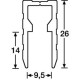 Adam Hall 6220 - U profil 9,5 mm-es lemez szegéséhez, 9,5x26x1,5 mm