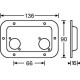 Adam Hall 8708 BLK - csatlakozó tálca fekete, 2x XLR-D furattal