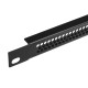 Adam Hall 872205 VR - 19"-os vas szellőző előlap, 1/2 U, kerek szellőzőnyílásokkal, fekete