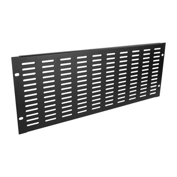Adam Hall 87224 VH - 19"-os szellőző vas előlap, 4 U, vízszintesen réselt, fekete