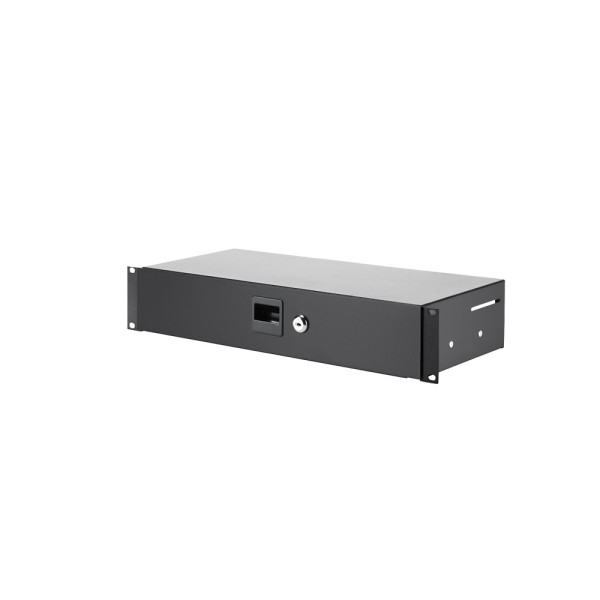 Adam Hall 874 02 S - 19"-os rack fiók 2 U/200 mm feketére festve Adam Hall 874 02 S - 19"-os rack fiók 2 U/200 mm feketére festve