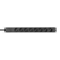 Adam Hall Cables 87471 O - 19"-os hálózati elosztó, 1 U, elöl 8x földelt aljzat, kapcsoló nélkül Adam Hall Cables 87471 O - 19"-os hálózati elosztó, 1 U, elöl 8x földelt aljzat, kapcsoló nélkül