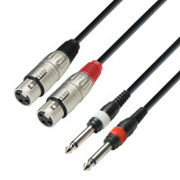 Adam Hall Cables 3 STAR TFP 0600 - Twin kábel | Adam Hall 2 XLR mama x 2 Jack TS | 6 m