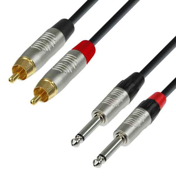 Adam Hall Cables 4 STAR TPC 0150 - dupla (TWIN) kábel | Rean 2 Jack TS x 2 RCA | 1,5 m Adam Hall Cables 4 STAR TPC 0150 - dupla (TWIN) kábel | Rean 2 Jack TS x 2 RCA | 1,5 m