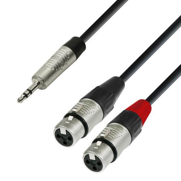 Adam Hall Cables 4 STAR YWFF 0300 - Y kábel | Rean 2 XLR mama x mini jack TRS | 3 m