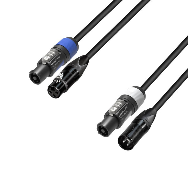 Adam Hall Cables 5 STAR H PCON D 0300 - hibrid kábel |DMX Neutrik 3 XLR x powerCON | 3 m Adam Hall Cables 5 STAR H PCON D 0300 - hibrid kábel |DMX Neutrik 3 XLR x powerCON | 3 m