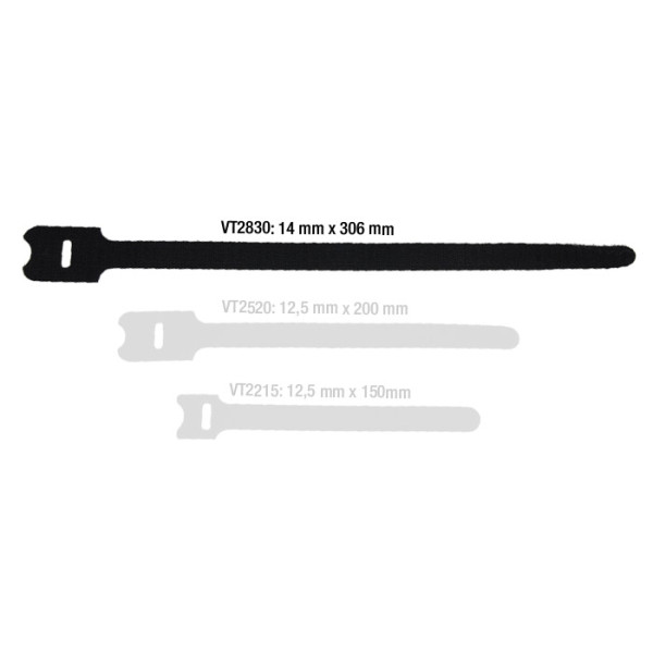 Adam Hall Cables VT 2830 - tépőzáras kábelkötegelő - 14 x 306 mm, fekete, 10 darabos kiszerelés