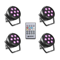 Cameo ROOT® PAR 4 SET 1 - spotlámpa készlet, 4 darab 7 x 4 W, RGBW LED, távirányítóval, fekete