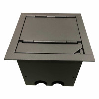 Elimex EX-WBF4U - moduláris padlódoboz - 6''/4U-160 mm, osztott nyitású előlappal, fekete
