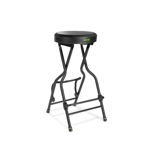 Gravity FG SEAT 1 - színpadi szék gitárállvánnyal, lábtartóval, állítható magassággal, összecsukható, fekete