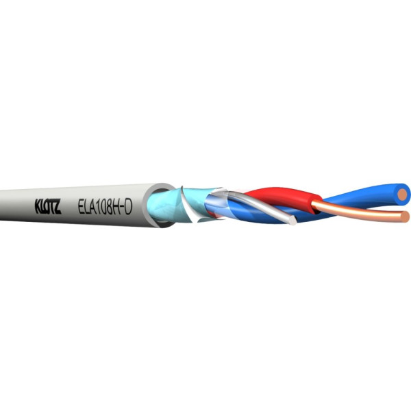 Klotz ELA108H-D.200 - installációs 100 V-os tűzálló hangfalkábel, 1x2x0,8 mm, 200 m