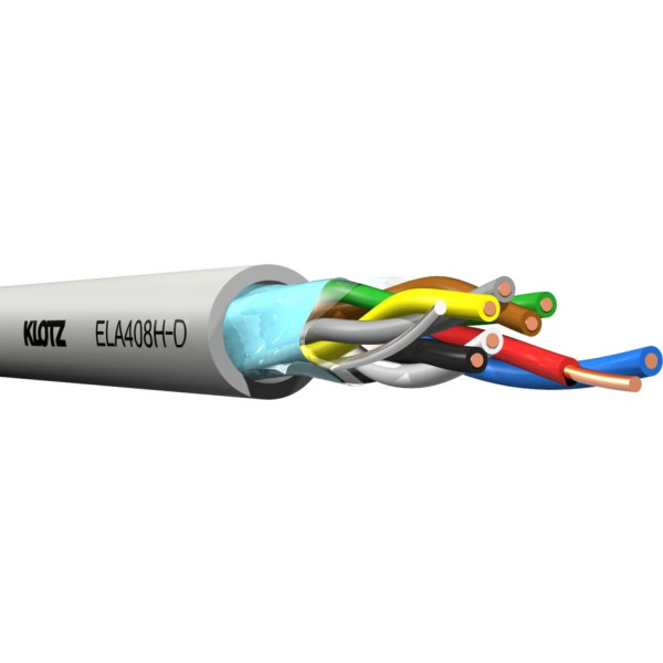 Klotz ELA408H-D.300 - installációs 100 V-os tűzálló hangfalkábel, 4x2x0,8 mm, 300 m Klotz ELA408H-D.300 - installációs 100 V-os tűzálló hangfalkábel, 4x2x0,8 mm, 300 m