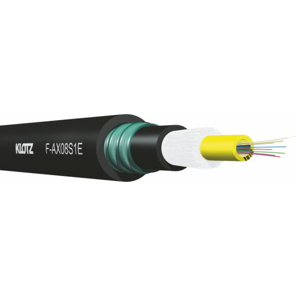 Klotz F-AX08S1E - kültéri optikai kábel, rágcsálóbiztos - A-DQ(ZN)2Y(SR)2Y - 8 x OS2 Klotz F-AX08S1E - kültéri optikai kábel, rágcsálóbiztos - A-DQ(ZN)2Y(SR)2Y - 8 x OS2