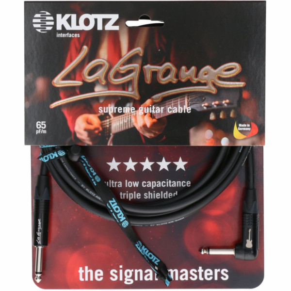 Klotz LA-PR0300 - LaGrange supreme gitárkábel, egyenes/pipa jack csatlakozók, 3 m Klotz LA-PR0300 - LaGrange supreme gitárkábel, egyenes/pipa jack csatlakozók, 3 m
