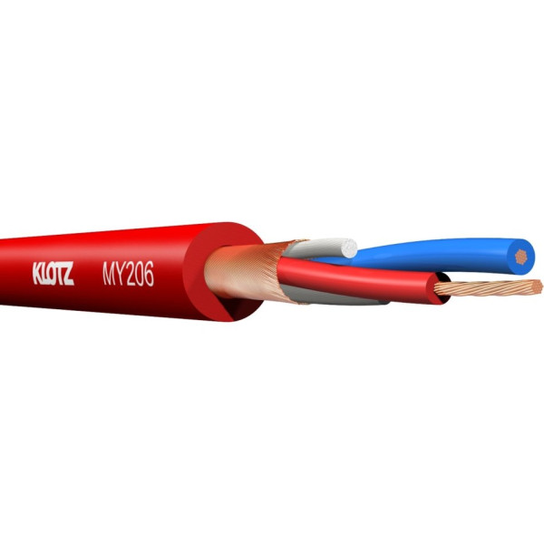 Klotz MY206RT - M1 professzionális mikrofonkábel, 2x0,22 mm, PVC,  piros, a gyári kiszereléstől eltérő hosszban