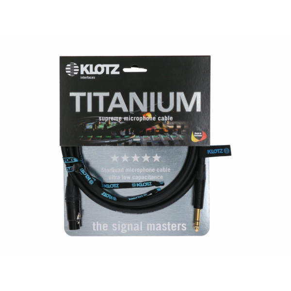 Klotz TI-MFS1000 - Titánium StarQuad XLR-JACK kábel, 10 m