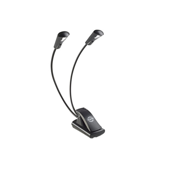König & Meyer 12243 - kottalámpa - Double Flex Light 2x1 LED (2x700 lux), csíptethető, 3 db AAA elemmel működik, flexibilis nyakkal, fekete König & Meyer 12243 - kottalámpa - Double Flex Light 2x1 LED (2x700 lux), csíptethető, 3 db AAA elemmel működik, flexibilis nyakkal, fekete
