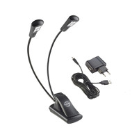 König & Meyer 12245 - kottalámpa - Double4 Flex Light 2x4 LED (2x1700 lux), csíptethető, elemmel és a tartozék AC adaprel táplálható,fekete König & Meyer 12245 - kottalámpa - Double4 Flex Light 2x4 LED (2x1700 lux), csíptethető, elemmel és a tartozék AC adaprel táplálható,fekete