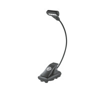 König & Meyer 12274 - kottalámpa - T-model Flex Light 1x4 LED, csíptethető, elemmel vagy AC adaprel táplálható, flexibilis, fekete