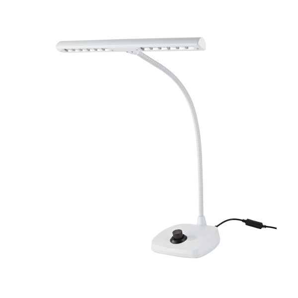 König & Meyer 12298 - kottalámpa, zongoralámpa 12 LED, 2500 lux, 110-240 V AC adapter 3 méter zsinórral, fehér König & Meyer 12298 - kottalámpa, zongoralámpa 12 LED, 2500 lux, 110-240 V AC adapter 3 méter zsinórral, fehér