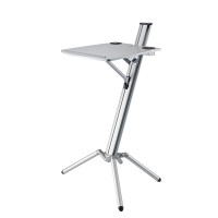König & Meyer 12386 - Ovation Pro előadói pulpitus 2 mikrofonhoz előkészített, elegáns szónoki pult, extrudált alumíniumból, ezült
