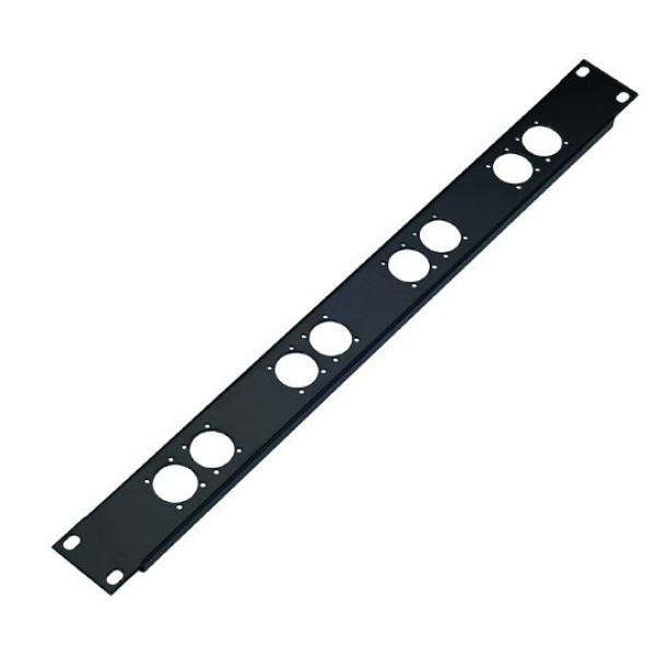 König & Meyer 28308 - 1 U, vas előlap 8 XLR furattal, fekete König & Meyer 28308 - 1 U, vas előlap 8 XLR furattal, fekete