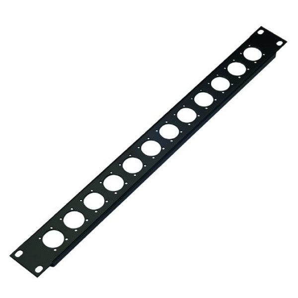 König & Meyer 28312 - 1 U, vas előlap 12 XLR furattal, fekete König & Meyer 28312 - 1 U, vas előlap 12 XLR furattal, fekete