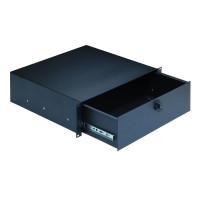 König & Meyer 49123 - rack fiók - 19'' 3 U/390 mm, zárható, fekete