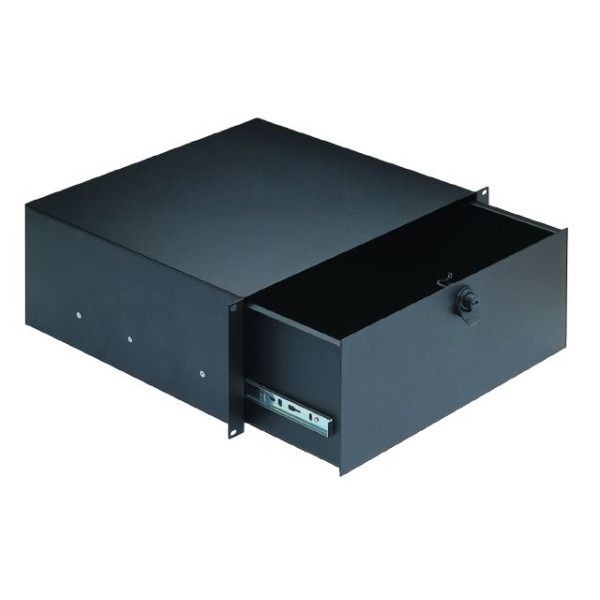 König & Meyer 49124 - rack fiók - 19'' 4 U/390 mm, zárható, fekete