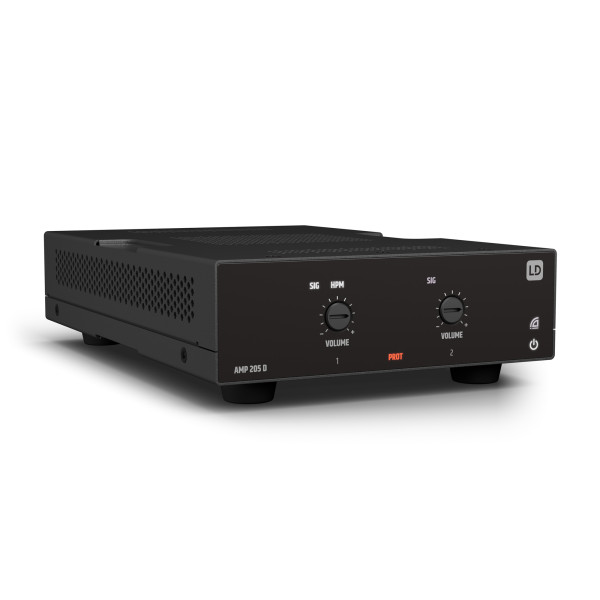 LD Systems AMP 205 D - installációs végerősítő DANTE - 2 x 50W/4 Ohm, D-osztályú