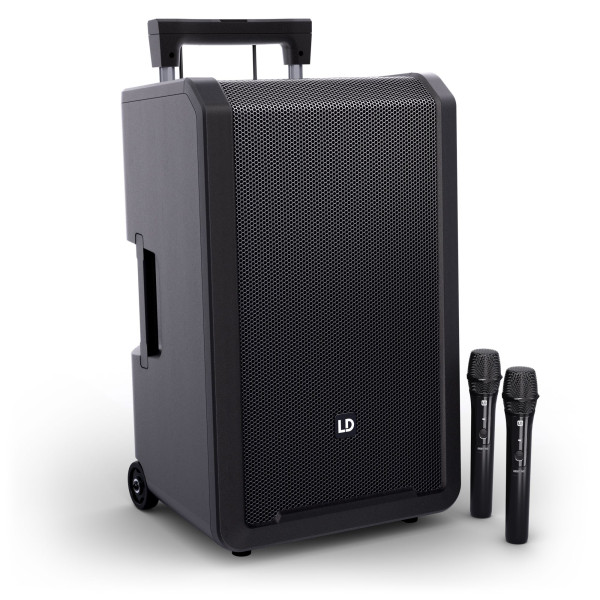 LD Systems ANNY® 12 HHD 2 B6 - ANNY® 12"-os hordozható, akkumulátoros Bluetooth® PA rendszer keverővel, 2x vezeték nélküli kézi mikrofonnal - 655-679 MHz